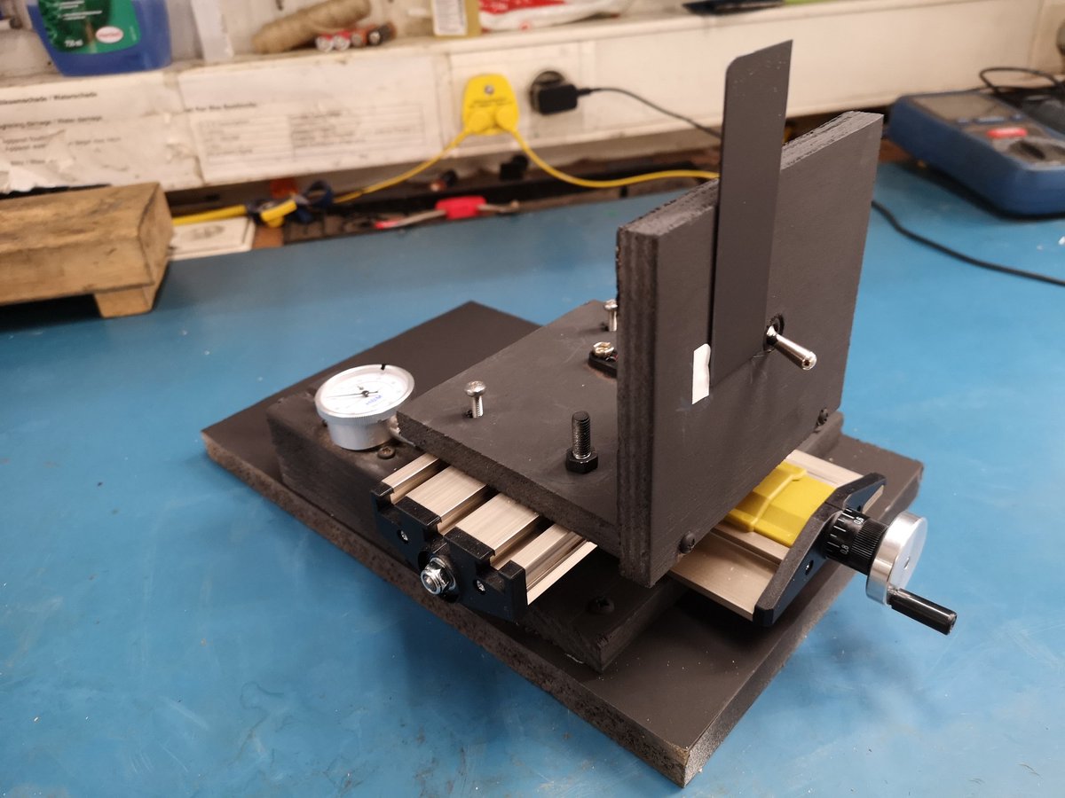 MMBurgmeijer's tweet photo. Busy building my first Foucault knife-edge tester that I will use to do optical testing to measure the shape of concave curved mirrors used in reflector telescopes. #telescope #ATM #foucault #telescopemaking #mirrormaking https://t.co/3tSeq55JtR