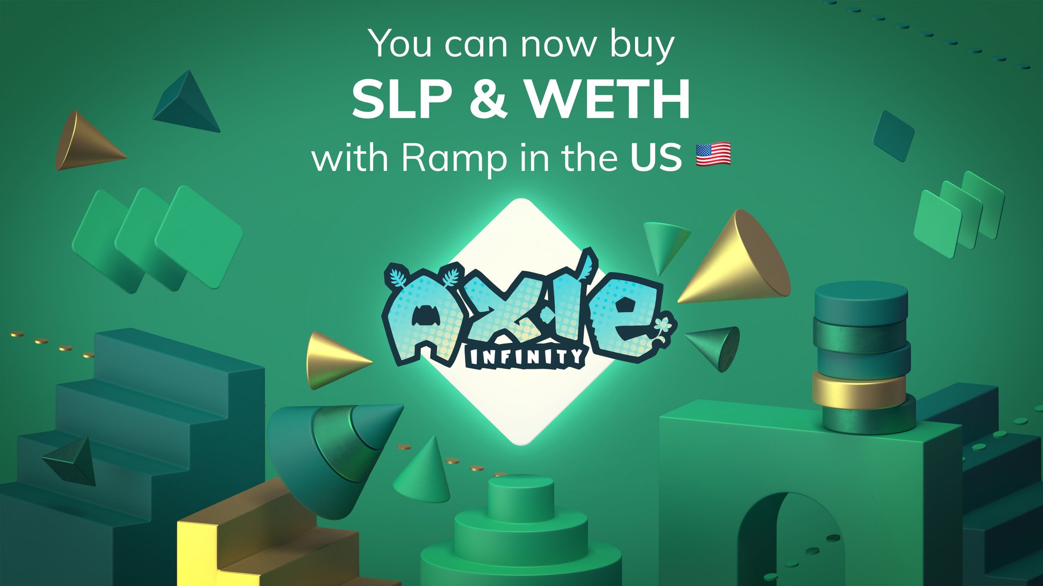 RT RampNetwork: BIG news for our American #Axie Community! We’re in the US 🇺🇸 You can now make seamless ETH & SLP purchases with fiat💵 on Ronin to battle ⚔️, earn 🤑 and play 🎮 @AxieInfinity 🇺🇸🚀  Anxious to get your hands on some #WETH & #SLP? Try [purchase.roninchain.com] [twitter.com] [pbs.twimg.com]