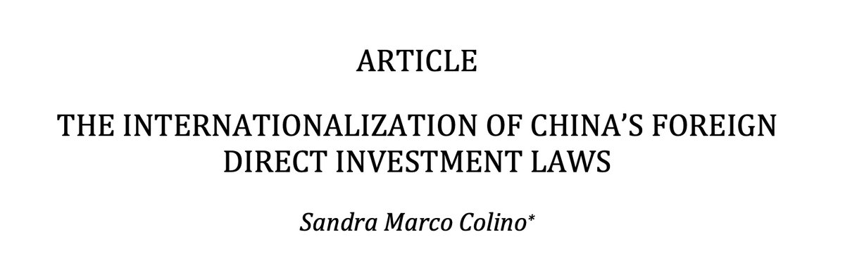 sandramarco's tweet image. My article on China's #FDI regulatory framework has now been published in the @FordhamILJ! Download it here: ir.lawnet.fordham.edu/cgi/viewconten…