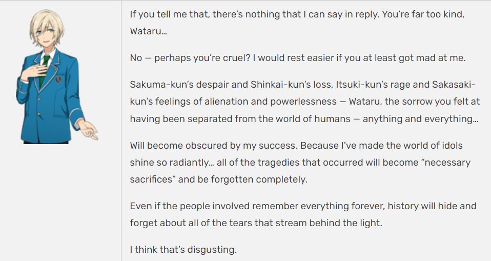 haranami_'s tweet photo. looking back on eplink etc, eichi recurringly brings up the guilt he feels due to his success during the war and how his sacrifices are seen as noble and necessary... it would make sense that "feathers of ark" is referencing noahs ark bc noah and his family are the only survivors https://t.co/mF6HuEi0J1