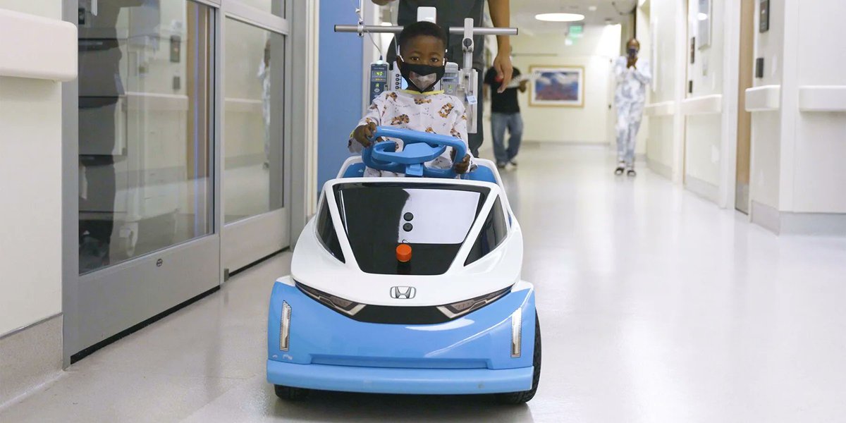 designboom's tweet photo. the honda 'shogo' electric vehicle is sparking joy at a children's hospital
https://t.co/kuvPhZJkFq https://t.co/uK7ZlgFoTp