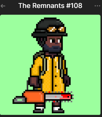 RemnantsNFT's tweet photo. What armor might have the best utility in the game? Easy; the Raincoat

1. Great for crappy weather⛈️
2. Even better for covering you from zombie blood splattering🧟🩸

(2% rarity, mint yours at the upcoming Public Sale🍀...Remnant 108 strapped with chainsaw from pre-sale below) https://t.co/cXLPArx0dn