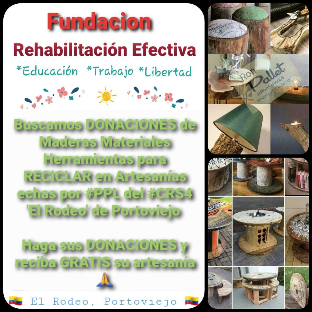 RonPALLET66's tweet image. 'RonPallet &amp;amp; ElGroot' y este proyecto estamos en la búsqueda de DONACIONES de Maderas Materiales y Herramientas para RECICLAR en Artesanías echas por #PPL del #CRS4 'El Rodeo' de Portoviejo 
Ayúdenos 🙏

WhatsApp Telegram o Signal 0978958243