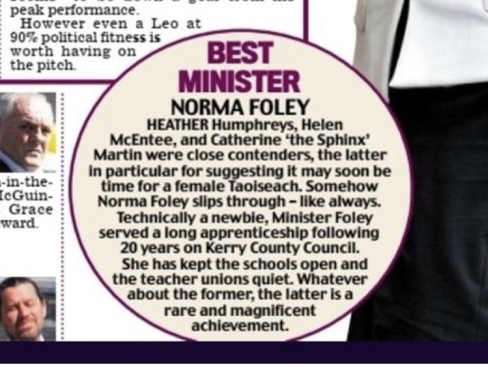 RuthCoppingerSP's tweet photo. There are times when the establishment media is so out of step with public opinion, or even sanity. This coordinated effort to cast #NormaFoley as a political genius is one.Allowing mass infection of kids, being anti worker &amp; gaslighting principals are not virtues to most people. https://t.co/tP18XHH1Rc