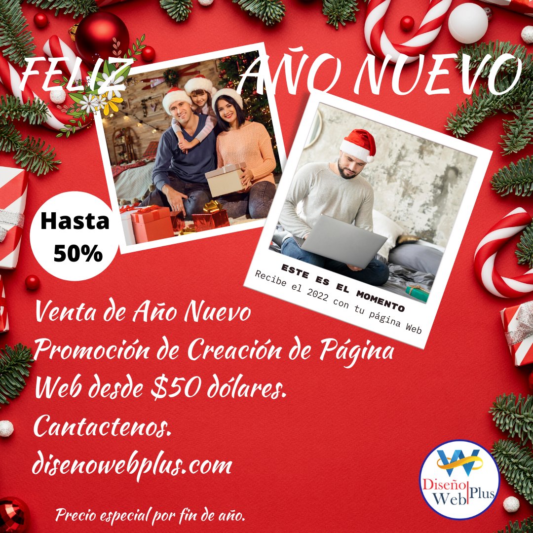 DisenoWebPlus's tweet image. Feliz Año Nuevo 2022. Landing Page desde  $50 dólares con  dominio. Pago único al año.  Pagina Web Para tu negocio. 50%  descuento 
disenowebplus.com/paginas-web-pa…
 Promoción valida por unos días. 
#disenowebplus #web #siguenos  #negociosweb #paginasweb #pymes #pyme #siguemeytesigo