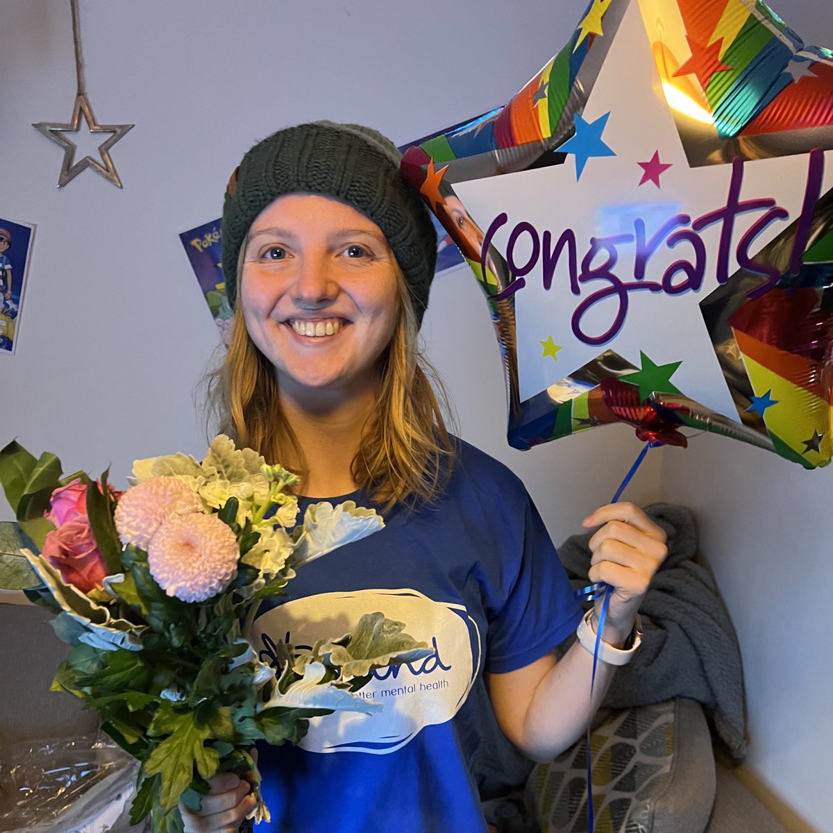 charliersmith1's tweet image. This is the face of someone who, a few days ago, completed 24 half marathons in 24 consecutive days - raising £33,773 for the mental health charity that helped save her life 😀💙