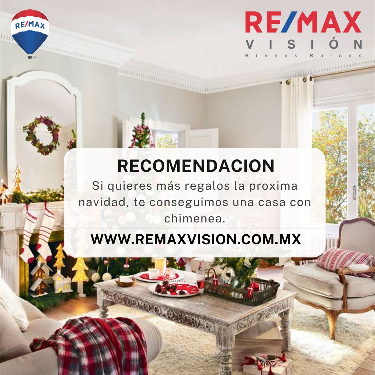 REMAXVISIONGDL's tweet photo. Contáctanos! Tu próxima casa te espera 🏡✨

#RemaxVision #remax #remaxmexico #bienesraices #RealEstate #Guadalajara #navidad #NavidadREMAX #diciembre #MerryChristmas2021 #inmobiliaria #asesoresinmobiliarios #felicesfiestas #contactanos #SantaClaus #chimenea #nuevohogar https://t.co/pXmMPXdWEG