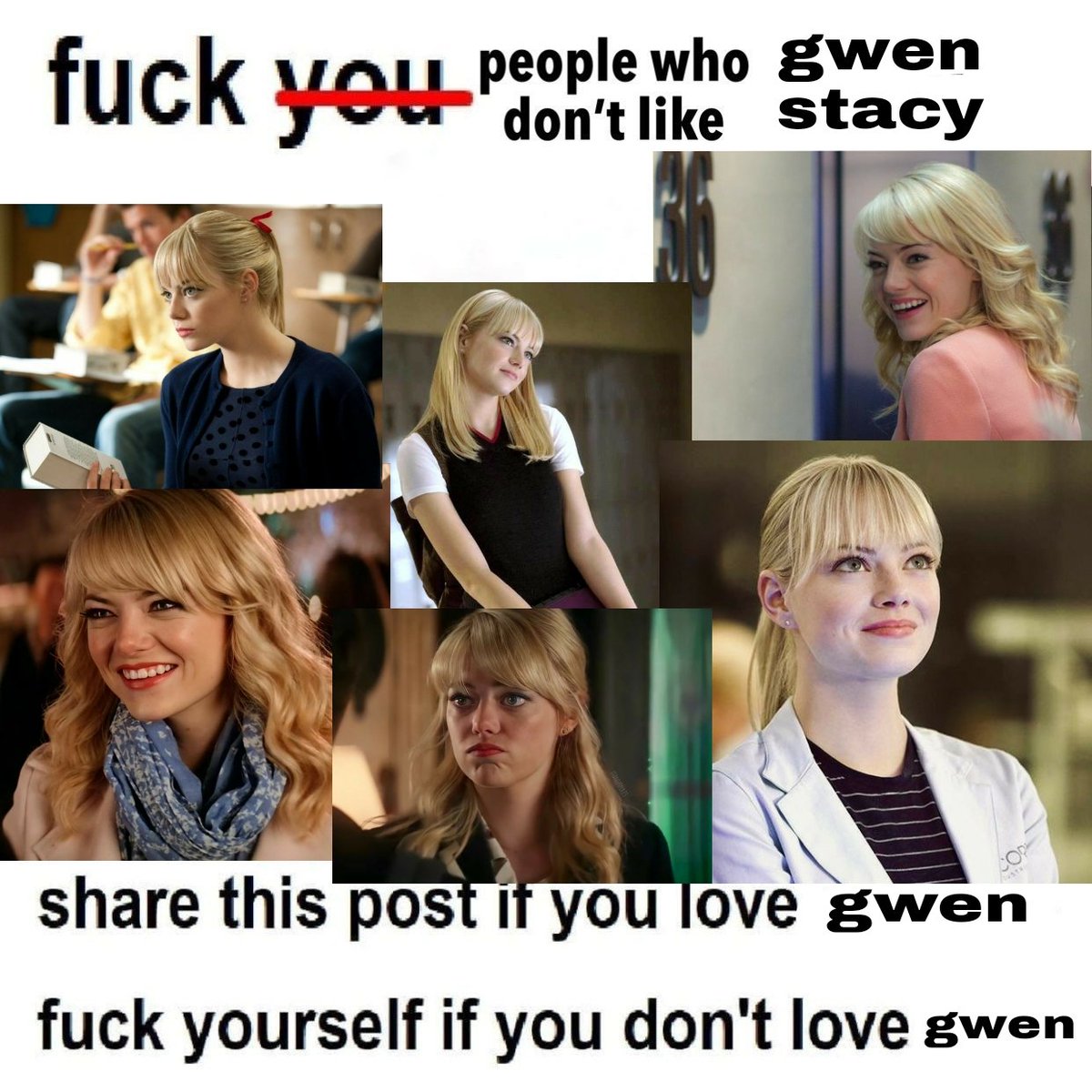 Estonepic's tweet image. I love you gwen stacy