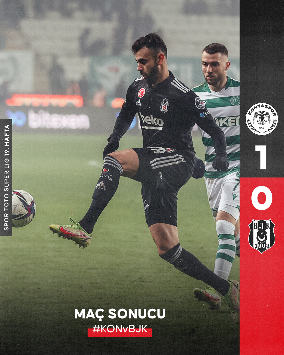Beşiktaş Konyaspor'a 1-0 Mağlup Oldu
