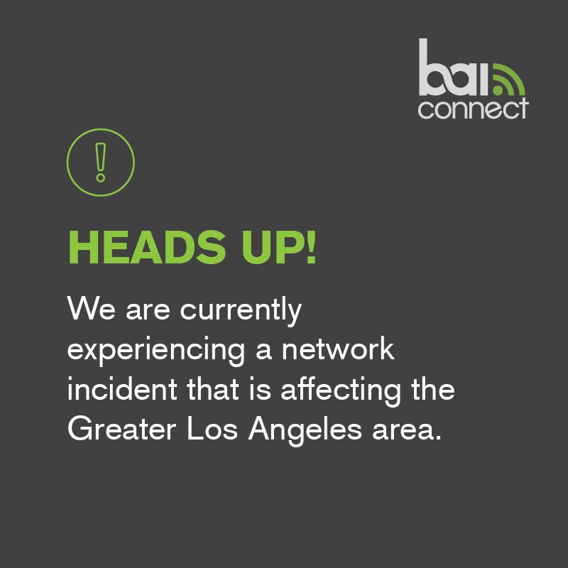 BAI Connect on Twitter "We are currently experiencing a network