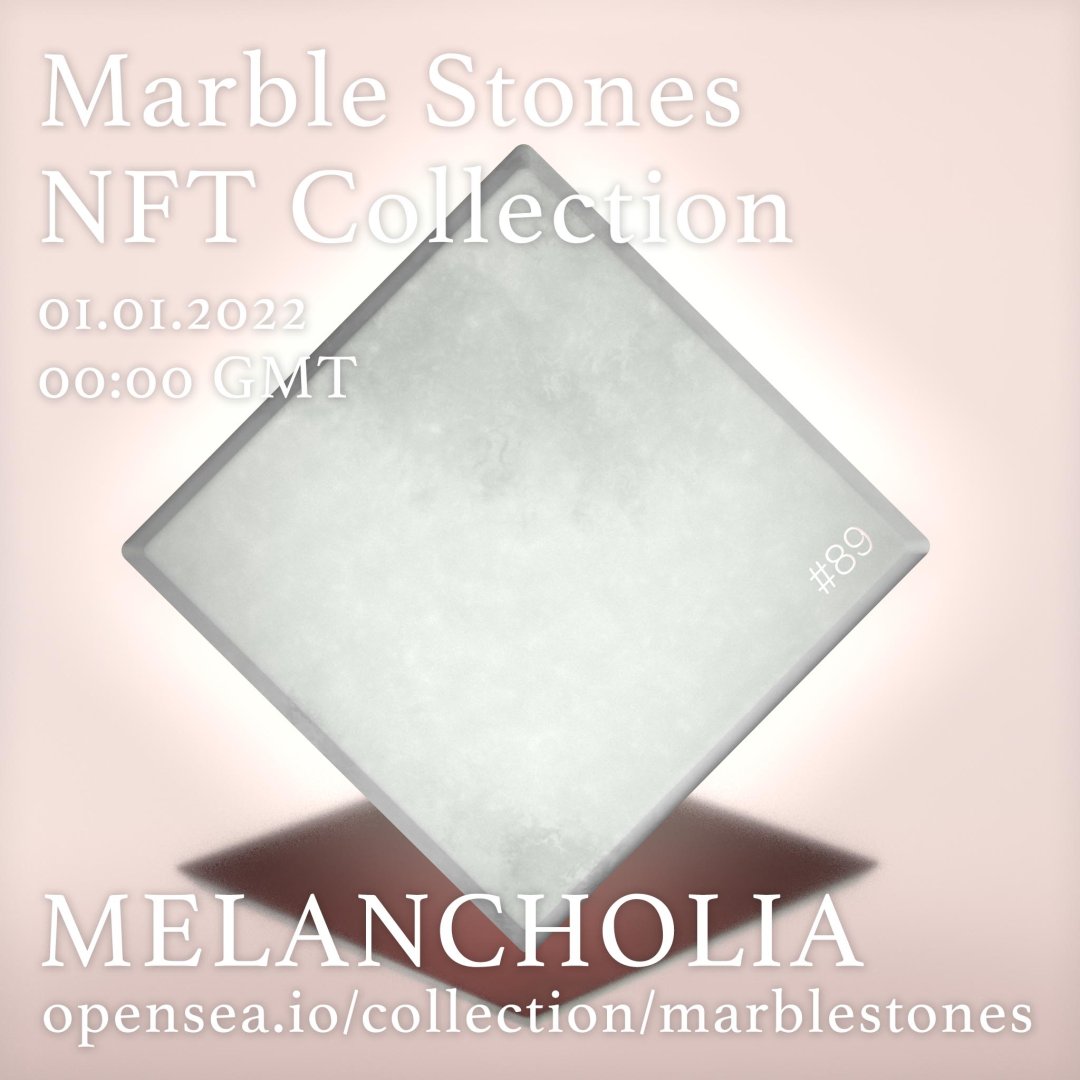 MarbleStone_nft's tweet photo. #melancholia 89
What #song makes you #melancholic?
Limited Marble Stones #nft Collection launching on @opensea 01.01.2022.. https://t.co/l4HDSsDrxe
Don't miss the #marblehype! 
#nftart #nfts
Marble represents the prosperity of #culture, #individuality and #wealth. https://t.co/l9jjnfRlhW