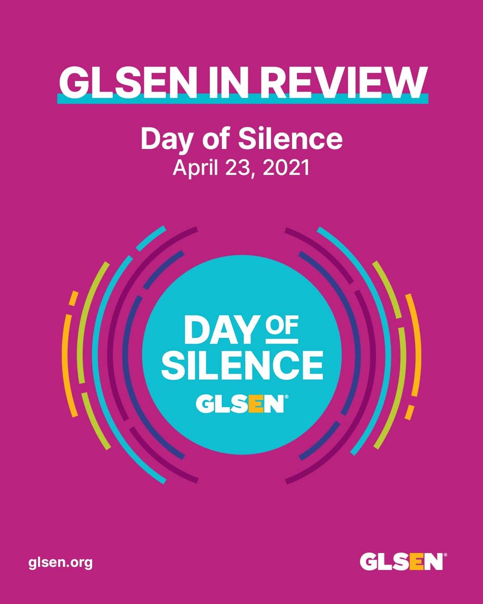 GLSEN's tweet photo. We continue #GLSENInReview with #GLSENDayOfSilence, the largest student-led protest against the silencing and erasure of #LGBTQ+ youth in schools. 🧵 https://t.co/vJBfvHxjbc