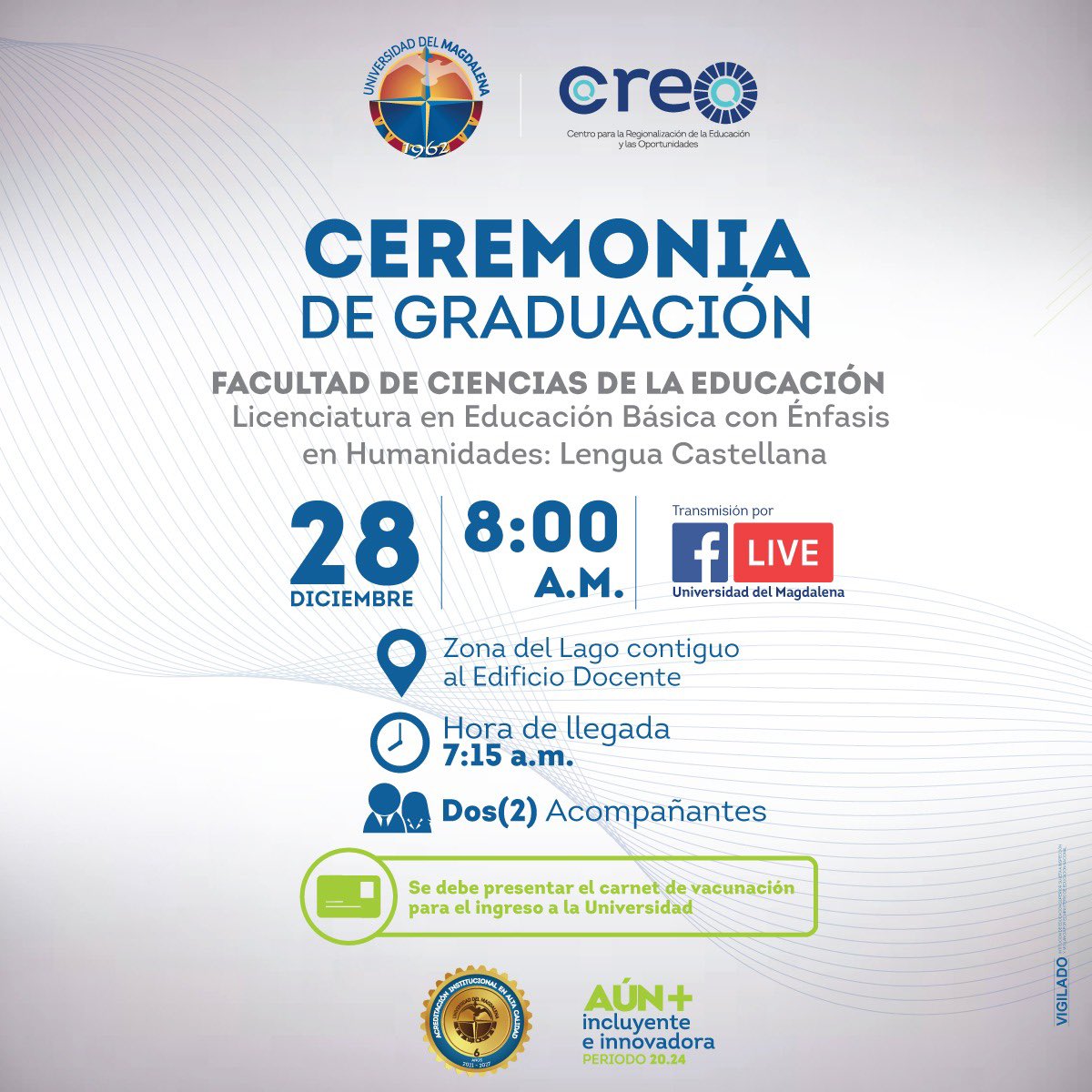 CreoUnimag's tweet photo. Mañana Unimagdalena se viste de gala para titular y certificar un grupo de estudiantes. Ahora el profesionales , tecnólogos y técnicos de las modalidades a distancia y virtual,quienes se visten de toga y birrete, para escalar un peldaño más en sus vidas. Felicitaciones para todos https://t.co/bd2O7CZ7zQ