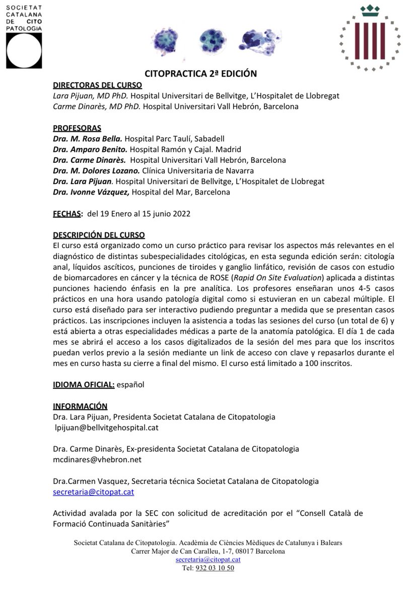 lara_pijuan's tweet photo. 🚨No dejes que acabe el año sin inscribirte a la 2a Edición de #Citopractica, curso de #citologia online donde antes y después de la sesión por el experto puedes visualizar los casos digitalizados para aprender a tu ritmo🚨
Link de inscripción
https://t.co/rvNt4wD73Q 
#CitopatCat https://t.co/b2mD1hjfLm