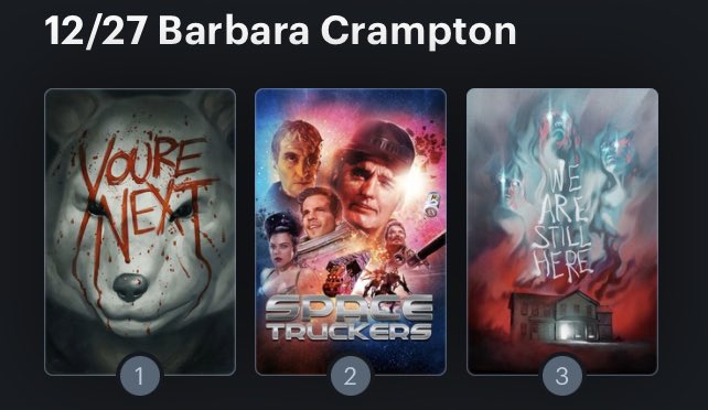 Hoy cumple años la actriz Barbara Crampton (63). Happy Birthday ! Aquí mi Ranking: 