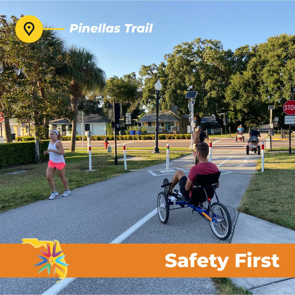 suncoasttpa's tweet photo. There is plenty of room on the trails for everyone this #holidayseason! Make sure to use safe speeds and if you are standing still, stay to the side. #SafetyFirst https://t.co/e8EvWlY9fy