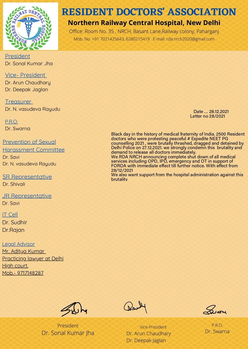 Resident Doctors Association NRCH tweet media