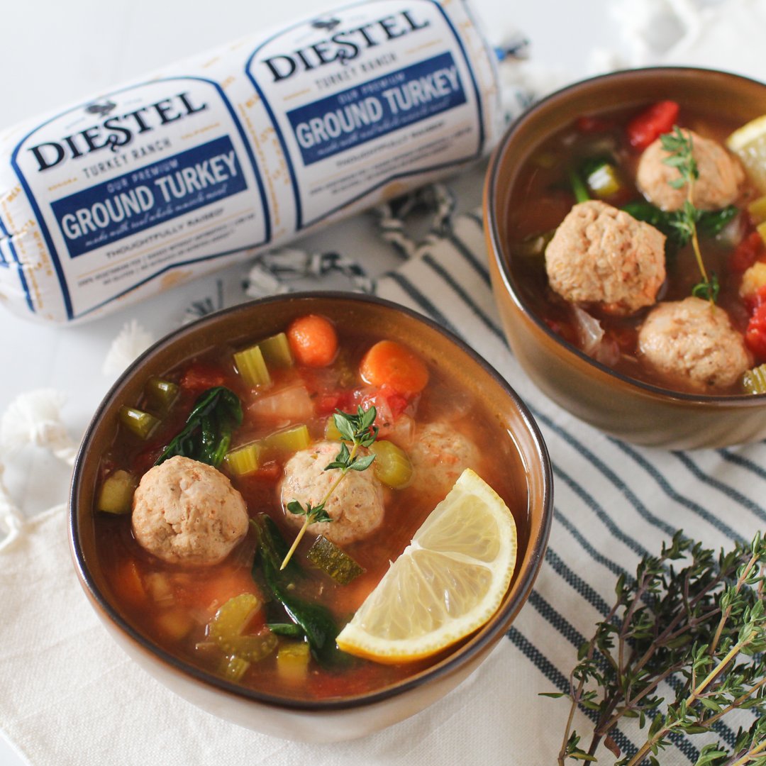 Set it and forget it! This Turkey Meatball Soup is a slowcooker favorite. Save the recipe for your next weeknight dinner: diestelturkey.com/recipe/turkey-…