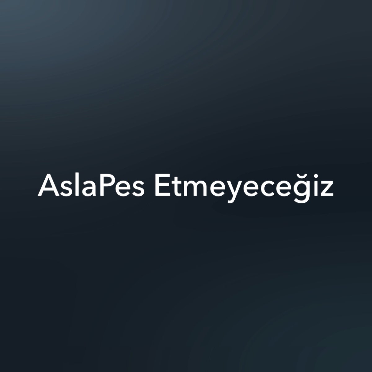 AslaPes Etmeyeceğiz
Çünkü yanlış yerde değiliz.