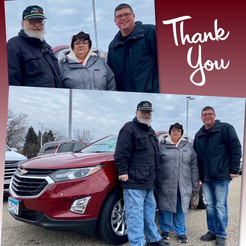 Thanks to Delmer &amp; Nancy Jensen of Jackson for your trust in Troy Sunken and the staff at Hawkins Chevrolet. We appreciate your business.