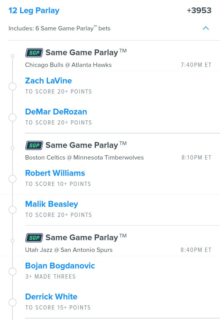BalkiBets625's tweet photo. πNBA Parlay+π
0.5u for +3953
#GamblingTwitter #NBA #PlayerProps #SameGameParlay #ParlayPlus #Parlay #FreeBets #PropBets https://t.co/w3xL9yUz1o