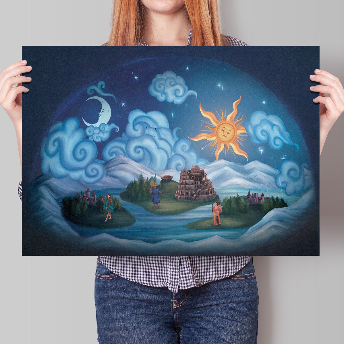 FlatEarthPrint's tweet photo. The Great Dispersion - Flat Earth Art Print - Under the Dome Series - Firmament Poster - Noah's Sons - Japeth, Shem, Ham - Flatearther Gift https://t.co/eyTvh3BBYv #underthedome #flatearth #babel #noahsark #flatearththeory #contemporary #starscelestial #flammarion https://t.co/O9f5AXLHZm