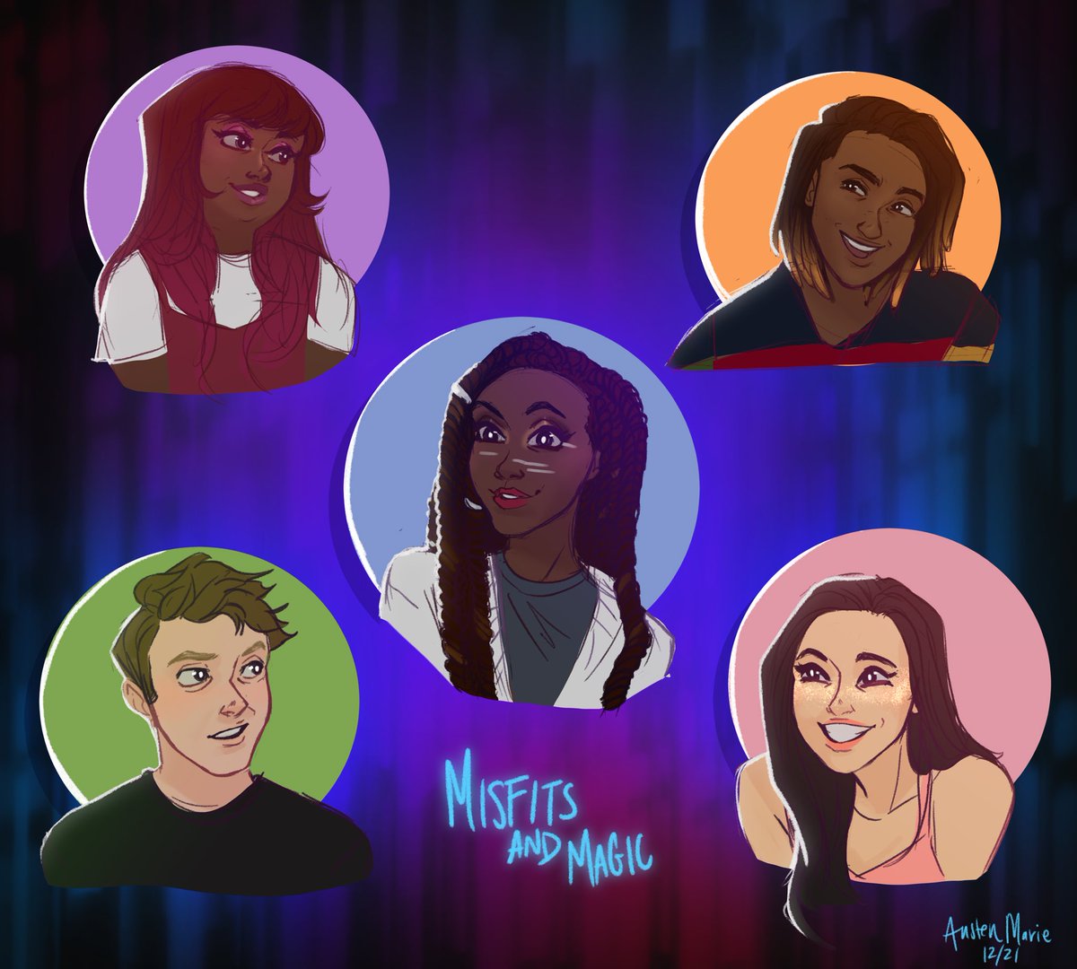 Misfits and Magic! <a href="/dimension20show/">Dimension 20 🎲</a> - had to draw everyone cause the cast is 10/10 ✨✨✨✨✨