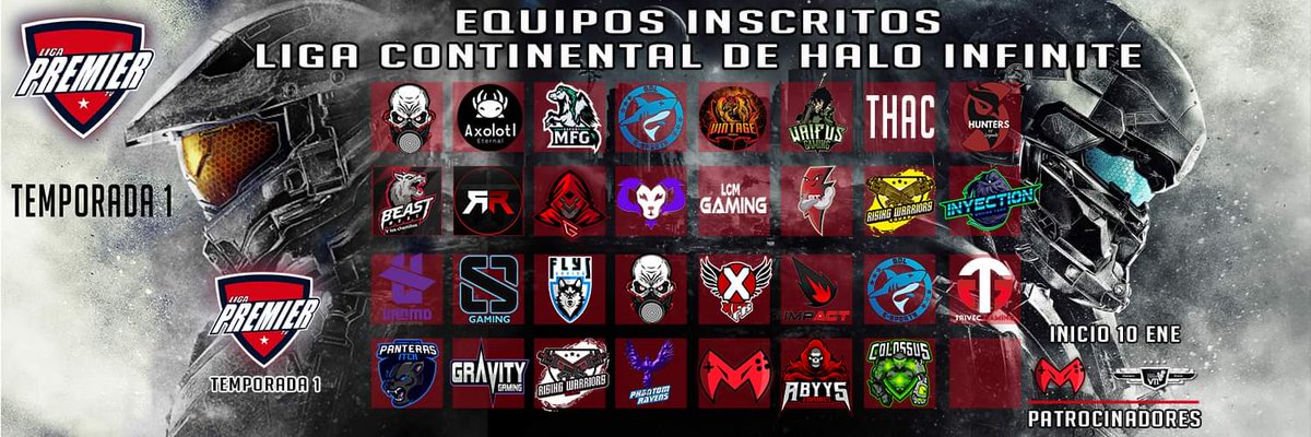 PremierGamingTV's tweet photo. Primer Torneo Continental de #HaloInfinite en LIGA PREMIER🔥🔥 grandes equipos en busca del primer campeonato.🏆
Inicio 10 de enero 
@esports_mfg @SportsSdl @AxolotlEternal @VintageEsports1 @AstroE_Sports @waifus_gaming @RisingWarriorsS @RatedRLLC @BlastingThunder @crew_goat https://t.co/k9CGSn0yo8