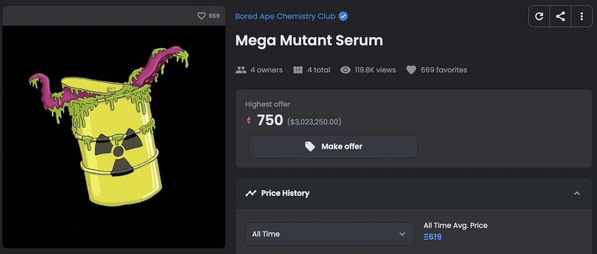 ape_g4ng's tweet image. IT'S HAPPENING AGAIN...

$3 MILLION USD BID ON #MAYC MEGA SERUM!!!!