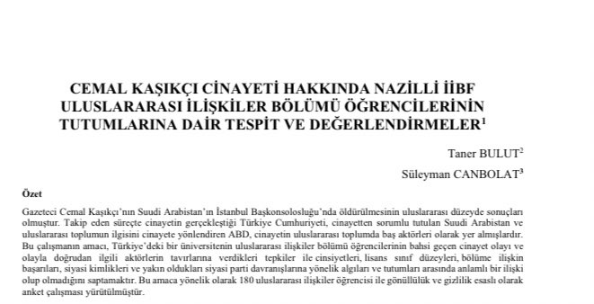 Değerli hocam Taner Bulut ile bir süredir üzerinde çalıştığımız makalemiz bugün yayımlandı. Yayımlanan ilk makalem olması nedeniyle heyecanlı ve mutluyum! 😁
dergipark.org.tr/tr/pub/niibfd/…