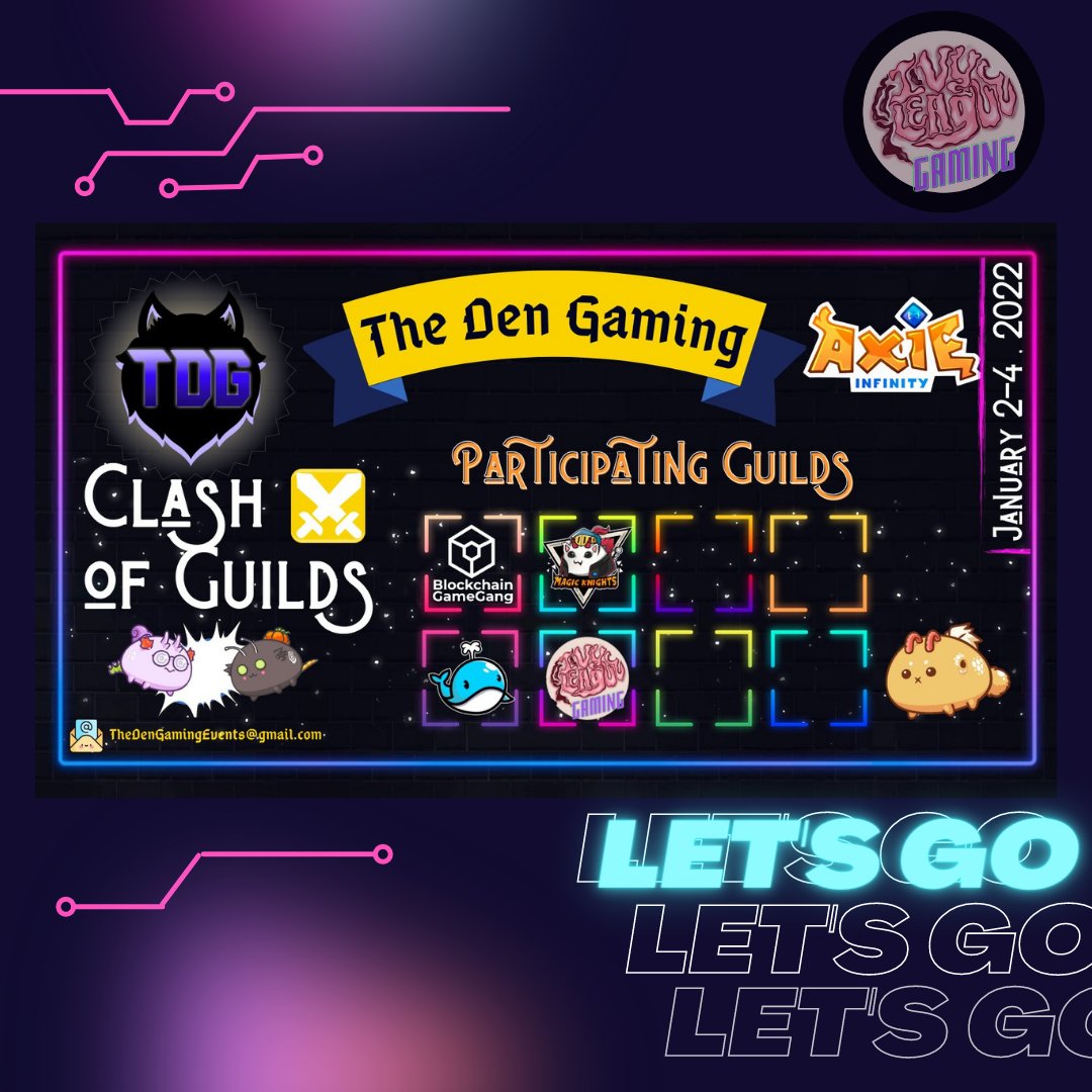 IVLGaming888's tweet photo. We're up for the Challenge! 🚀

It's now official! thank you @TheDenGamingG for hosting this, we're very excited to showcase such amazing minds. 🧠

There's 4 slot left! You can still register till 31st guys.  See you there! ⏳

#AxieInfinity #IVLTournament #WAGMI #TDG https://t.co/qrhPWQ28go