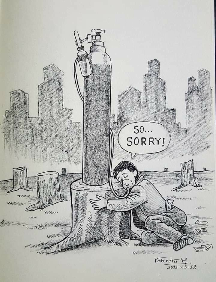 cheatingcat_6's tweet photo. When a Picture Says More Than Words!😥
Please Plant trees Plant hope 🌳❤🌳
Help us to Plant Trees 🌳🌍🌳
https://t.co/kNeUL4VXlq 
Art Credit: Rabindra Manandhar 
#theplanetvoice #PlanetSOS 
#wedontdeservethisplanet https://t.co/86PvsjHRiO