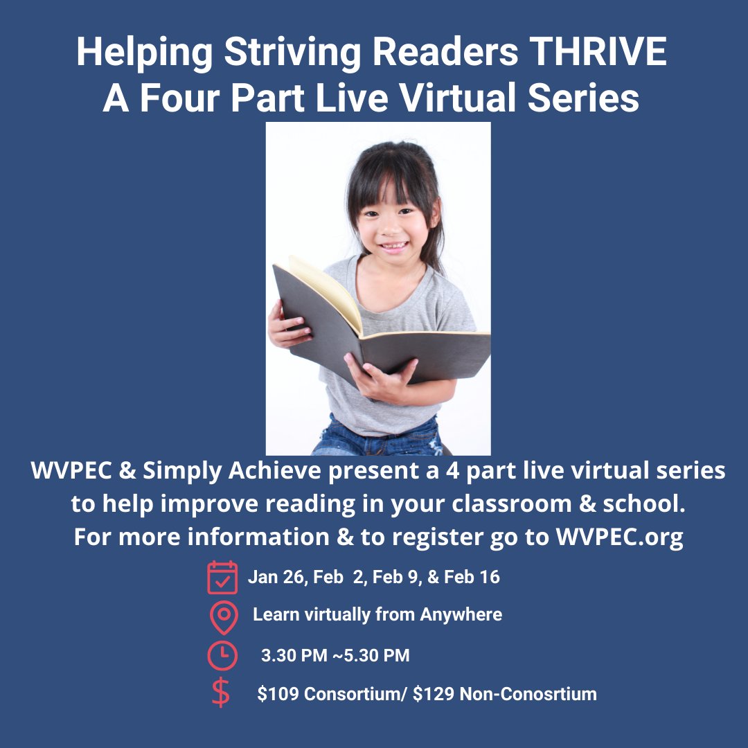 WVaPEC's tweet image. Live Virtual Professional Development with Lisa Meyers starting January 26th at 3pm.  Go to WVPEC.org to register or find out more.