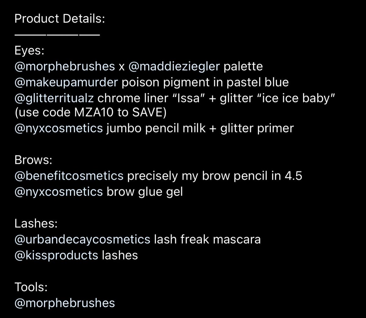 Please RETWEET if you like this ❄️

<a href="/MorpheBrushes/">Morphe</a> <a href="/maddieziegler/">Maddie Ziegler</a> <a href="/makeupamurder/">Makeup A Murder, INC</a> @glitterritualz <a href="/NYXCosmetics/">NYX Pro Makeup US</a> <a href="/NYXCosmetics_UK/">NYX Prof. Makeup UK</a> <a href="/BenefitBeauty/">Benefit Cosmetics US</a> <a href="/BenefitUK/">Benefit Cosmetics UK</a> <a href="/KissProducts/">KISS Products</a> <a href="/UrbanDecay/">Urban Decay</a> 

IG: instagram.com/p/CX_jUuHrAWU/…