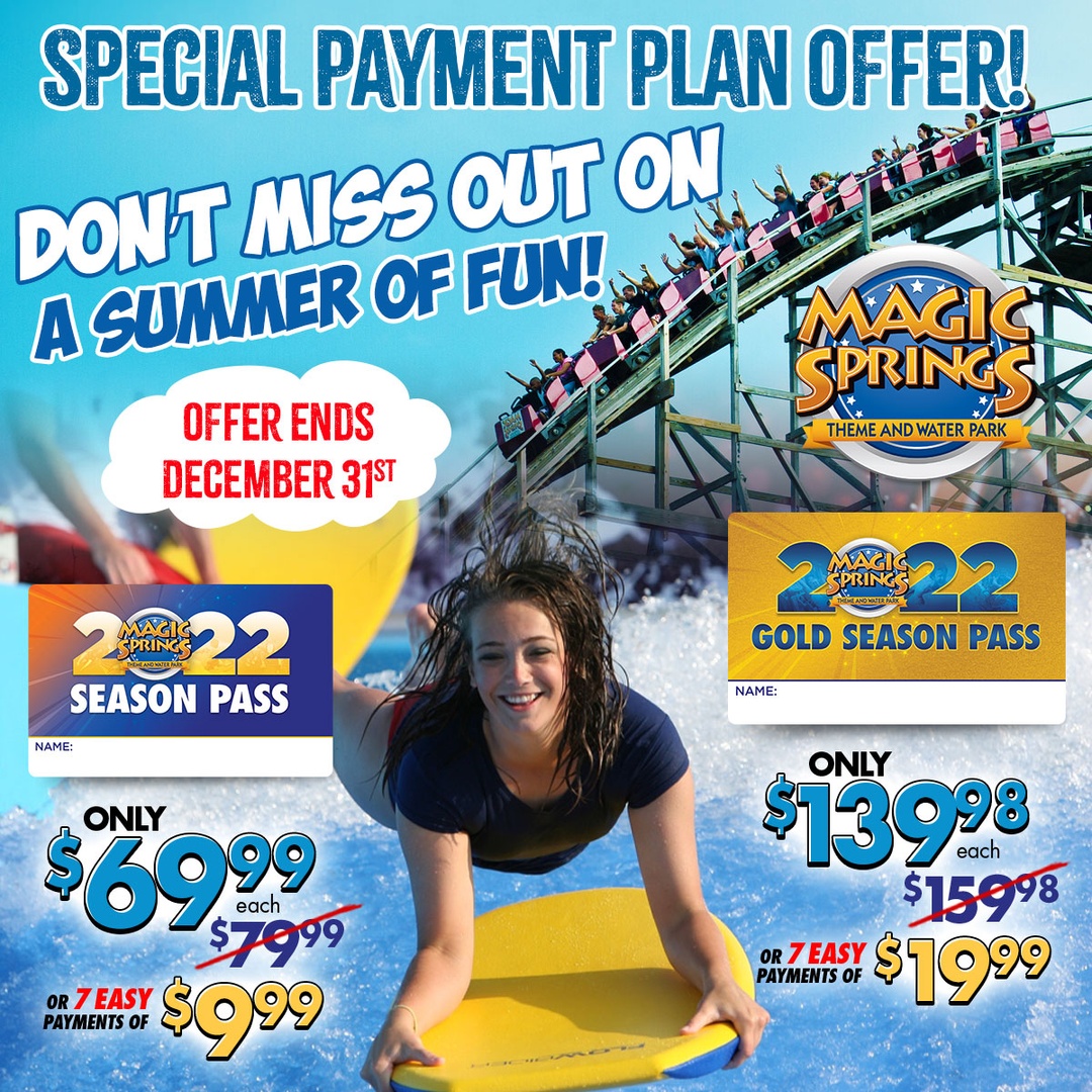Still in the giving spirit? Get a season pass in only 7 easy payments of $9.99 or a gold season pass for 7 payments of $19.99. This deal ends soon. Get yours today! 👉 bit.ly/TWPayPlan2021
