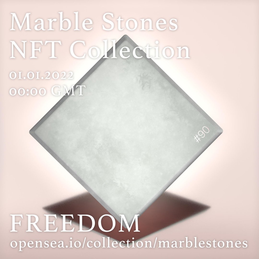 MarbleStone_nft's tweet photo. #freedom 90
Are you #free to say what you think?
Limited Marble Stones #nft Collection launching on @opensea 01.01.2022 at 00:00 GMT starting at 0.005ETH. https://t.co/l4HDSsDrxe
Don't miss the #marblehype! 
#nftart #nfts #nftcollection #nftcollector #financial https://t.co/6Faz99x3Aa