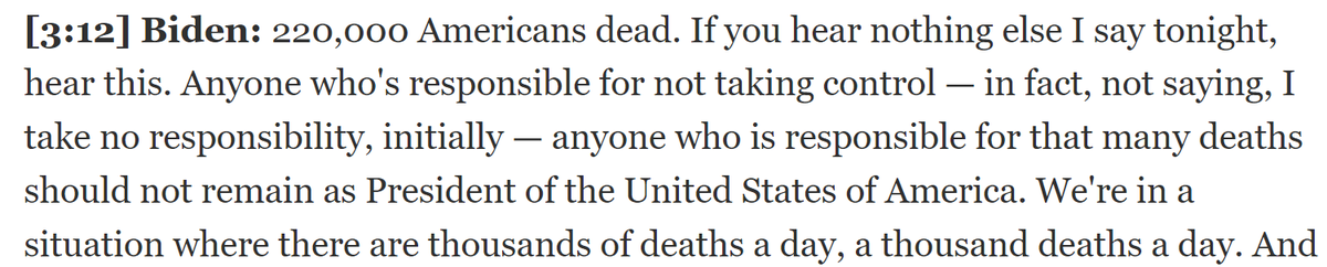 NathanTankus's tweet photo. Anyone remember when Biden said anyone responsible for more than 220,000 Americans dead shouldn't be president anymore? https://t.co/AJ4vIPXEnU