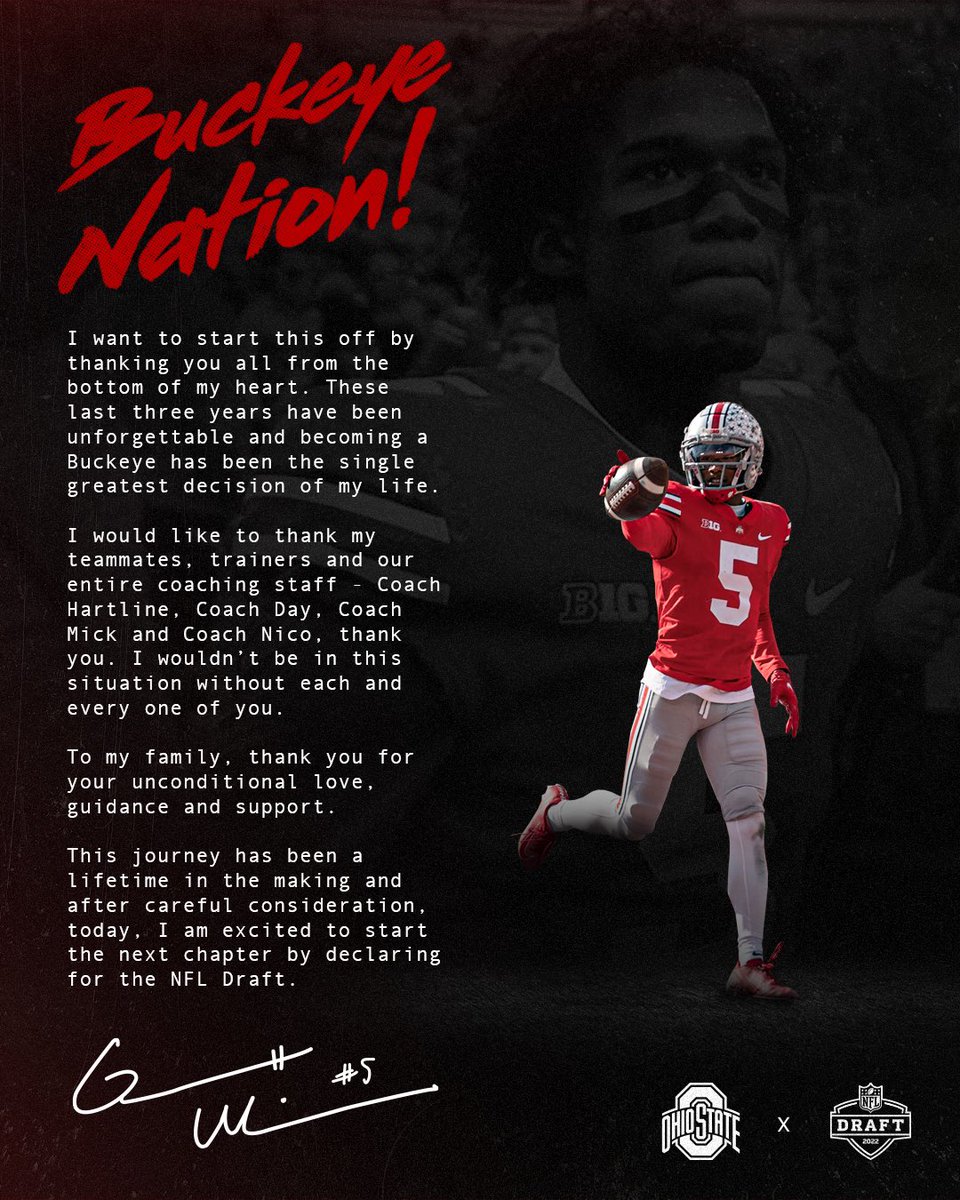 It’s been a special 3 years… To Buckeye Nation with love. ✌🏾 #NFLDraft