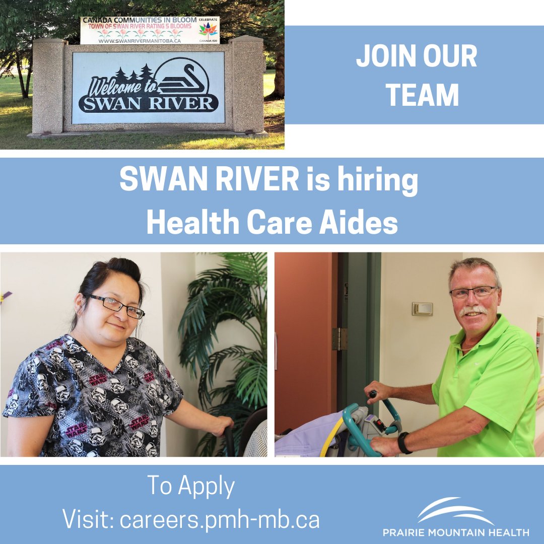 #SWANRIVER is hiring Health Care Aides! Meet the special and changing needs of clients and assist them in reaching and maintaining optimum health and independence . Benefits package & pension available. Join the team, apply today! 
https://t.co/ougQO3S93u #pmhcareers https://t.co/clooOYTABN