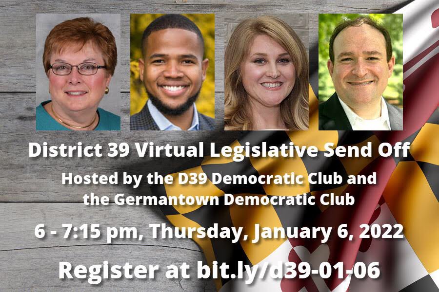 Thursday, January 6th at 6pm, the GDC and D39 Democratic Club are hosting a District 39 Pre-Session Legislative Town Hall featuring @Senatornjk, @DelegateReznik, @GabrielAcevero, and @LesleyJLopez. The registration link is here: bit.ly/d39-01-06