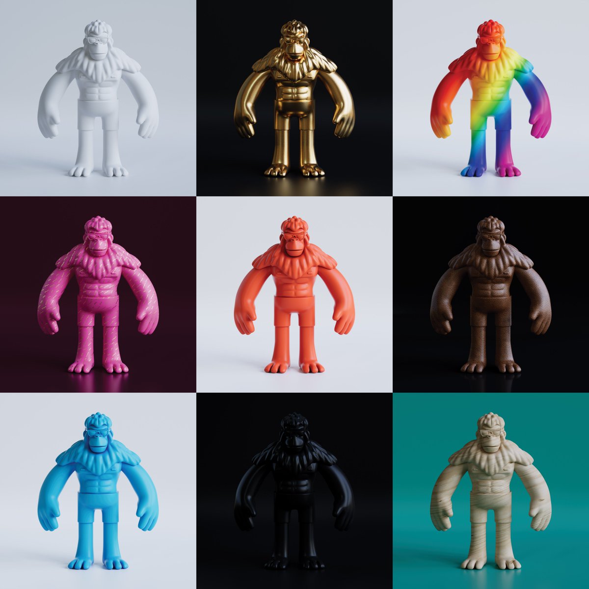 Excited to announce G•RILLAS™
A new NFT Collection from you old pal, Me!

9 Unique Editions
All 1 of 1
Listing Soon on @withFND 

All Proceeds of Pride, Confetti, and Woody G•RILLA will be 100% donated to charity.

What one is your favorite?👇
foundation.app/collection/g-r…