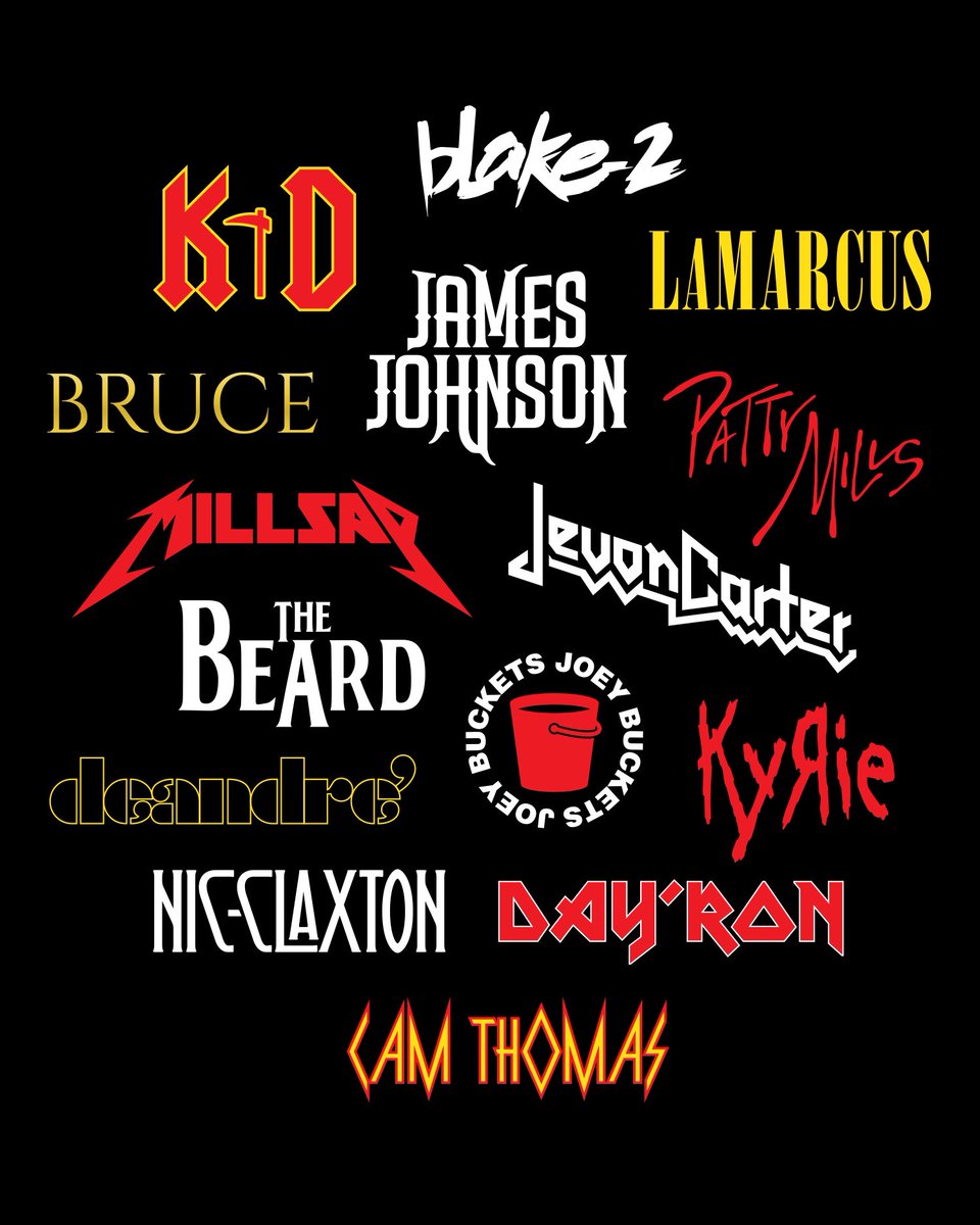 itsjkav's tweet image. This year’s NBA All-Star game is in Cleveland, so naturally all our players needed iconic rock band logos 🤘🏼🎸

For obvious reasons this didn’t pass through legal and couldn’t be used in the campaign, but sometimes you just need to get an idea out of your brain 😂