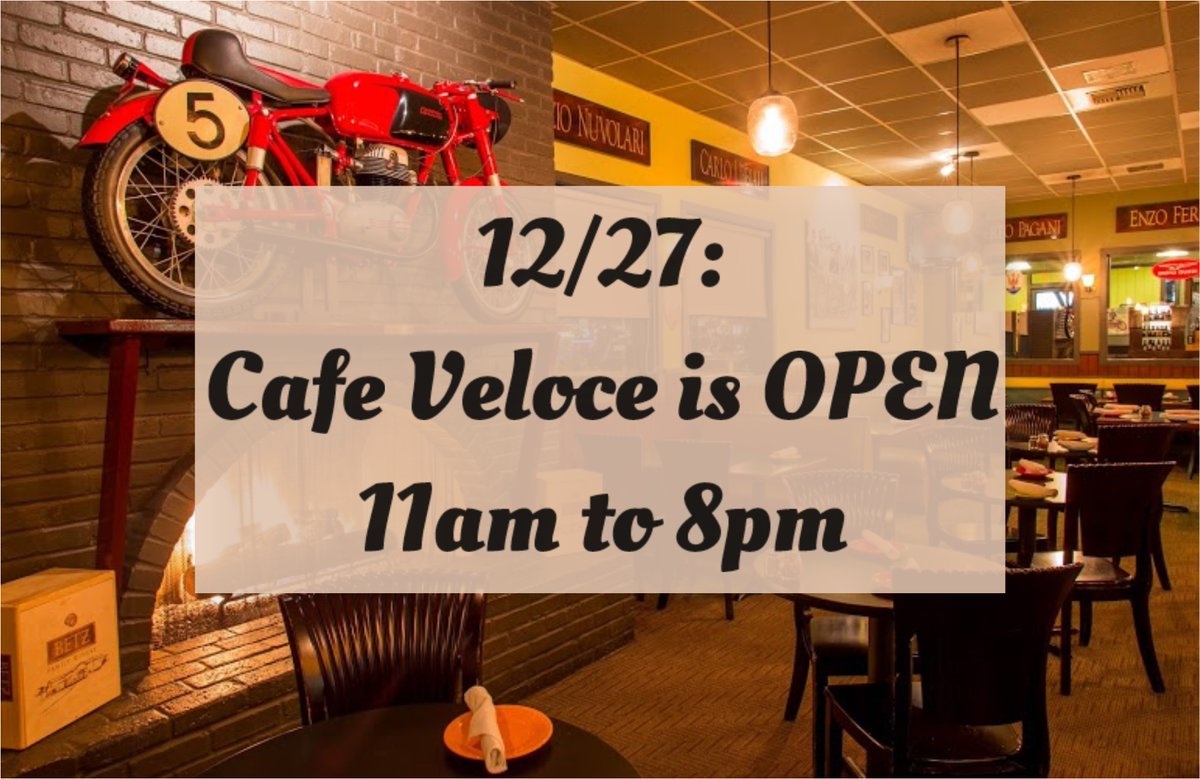 CafeVeloce's tweet image. Cafe Veloce is OPEN today, 12/27, from 11am to 8pm.

Call in: (425) 814-2972 or 

ORDER ONLINE: cafeveloce.hrpos.heartland.us/menu

Check back for updates or any changes. Have a nice Monday!

#CafeVeloce #OPEN #Monday #ItalianFood #Kirkland