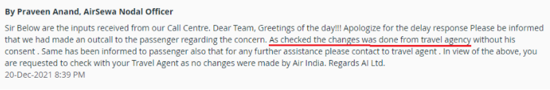 deepesh_garg's tweet photo. AirIndia says agent rescheduled it, while Expedia/cheaptickets.de says airline did it.
What to do? What rules apply in case tickets are rebooked with confirmaiton from passenger while original flight was still in place and I was offered to purchase new tickets on spot. https://t.co/0M549nRE33