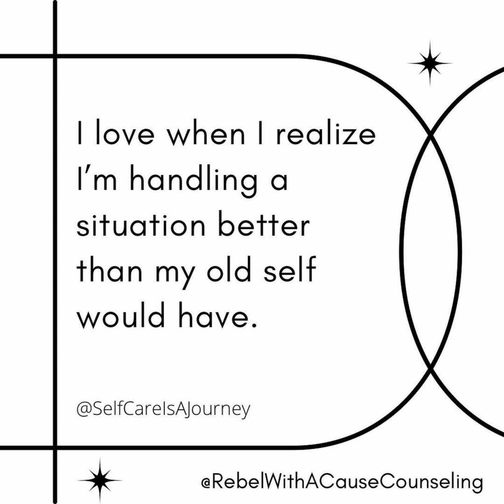 CookiesandDonut's tweet photo. #Repost @rebelwithacausecounseling
・・・
I love when I realize I’m handling a situation better than my old self would have. 
.
.
.
OG POST: @selfcareisajourney 
.
.
.
#personaltransformation #personalgrowth #overcominganxiety #overcomingdepression #traumahealing #traumarecover… https://t.co/Xp3Vsgy0iN