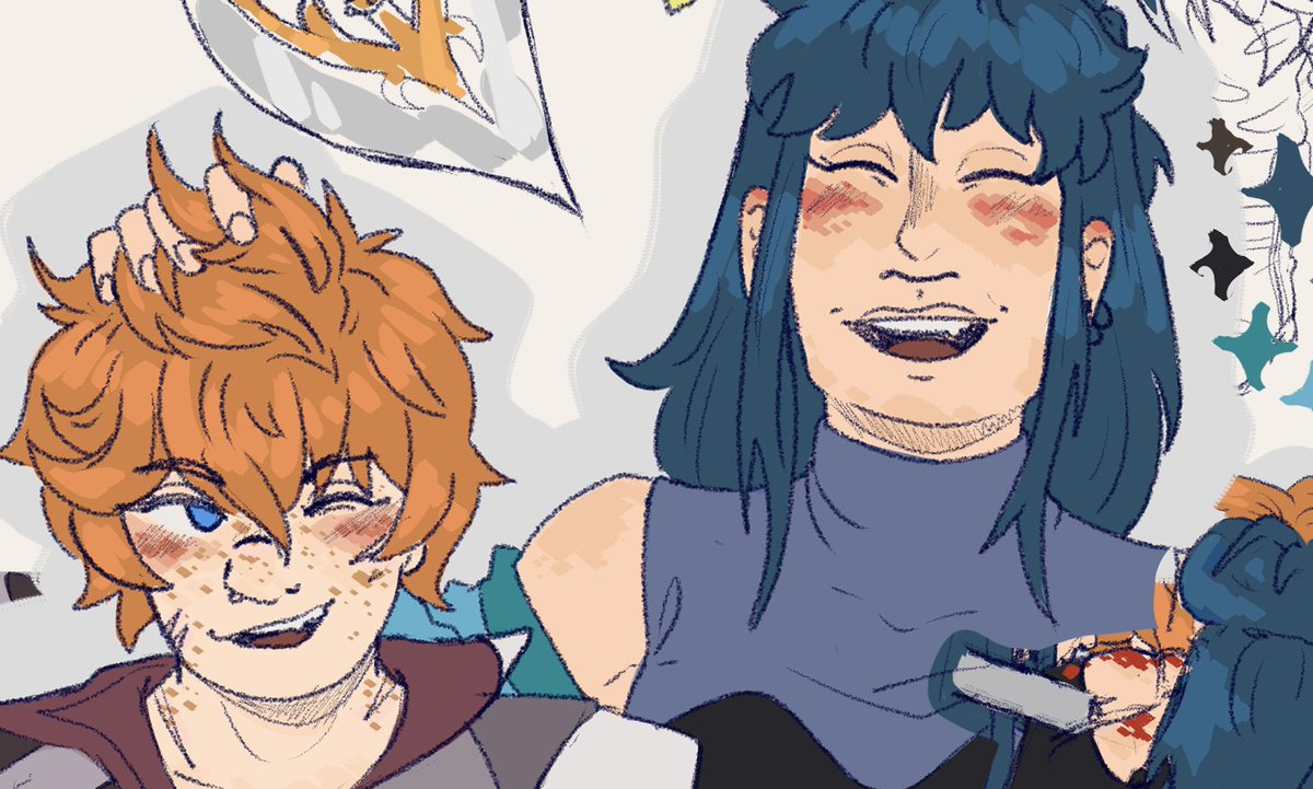 henbees's tweet photo. #OCxCanon doodles from a while back 

[#GenshinImpactOC #genshinimpact #原神 #childe] https://t.co/tAEKR36LQu