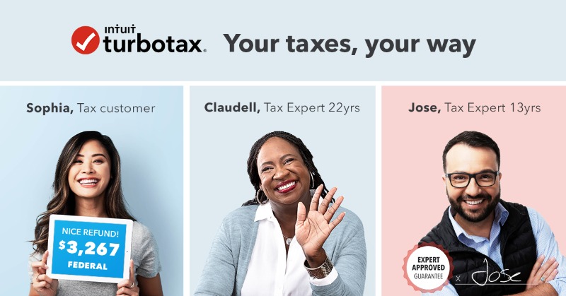 turbotax's tweet photo. TurboTax offers many ways to file: on your own, with expert help, or let an expert do it for you.