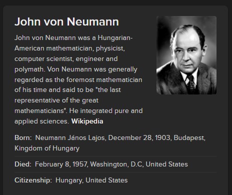 Happy birthday, John von Neumann, Sir Arthur Eddington, Linus Torvalds, and Denzel Washington. 