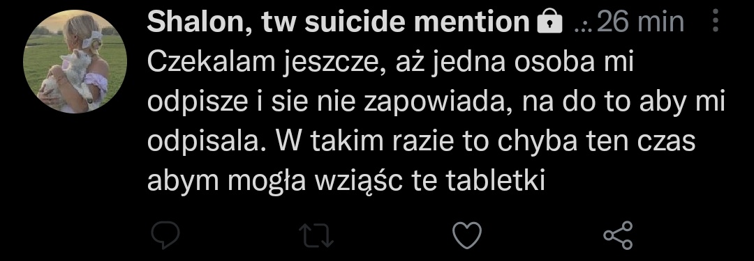 mistiyeo's tweet image. CHLOPAKI PROSZĘ O POMOC. niepokoją mnie tweety tej dziewczyny a nie się na nie odpowiadać i nie wiem czy wszystko jest u niej w porządku więc jeśli ktoś ją zna, bardzo proszę o powiadomienie odpowiednich ludzi! nie chcę aby coś się jej stało, więc błagam rozsyłajcie to dalej!!