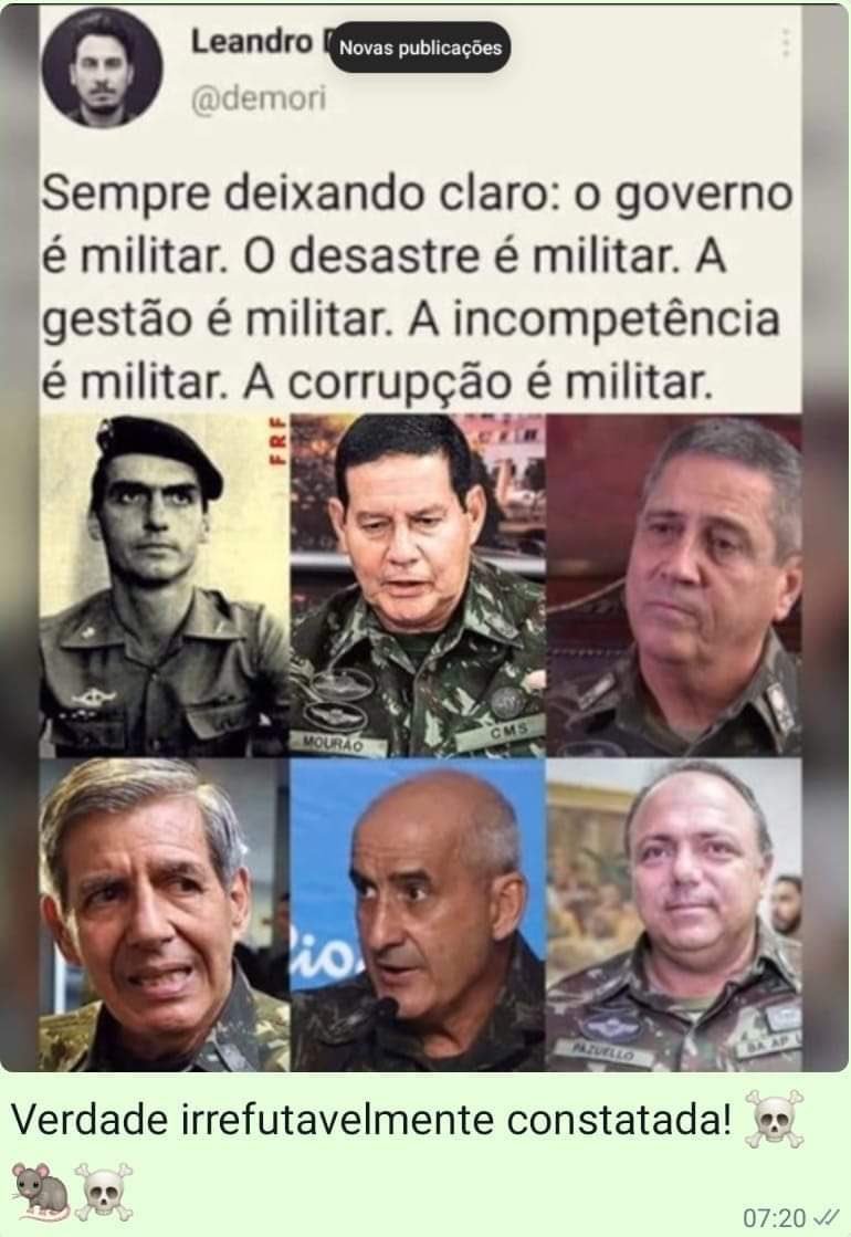 fsmcruz's tweet image. Eu num tinha visto esta postagem do querido @demori , mas ela precisa ser emoldurada em todas as salas de aulas, nos postes, nos becos, vielas, em todo o país. 

MALDITOS MILICOS.